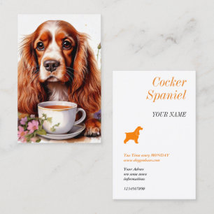 Cocker Spaniel black white Business Card