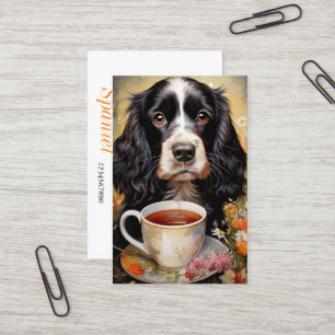 Cocker Spaniel black white Business Card