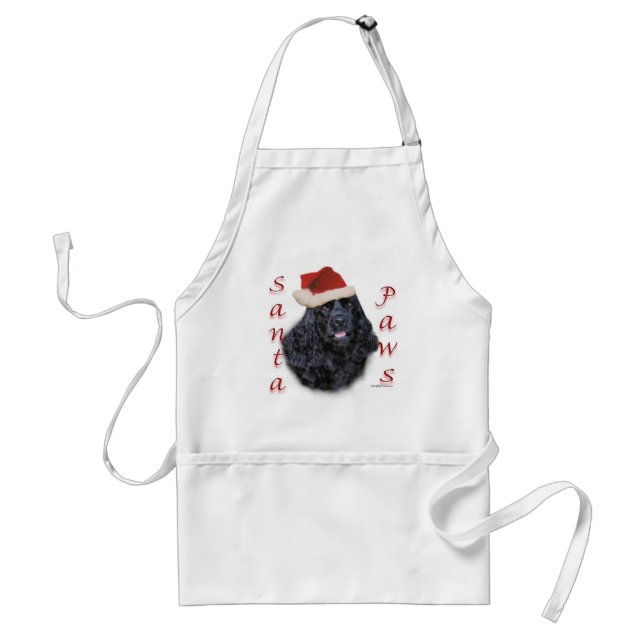 Cocker Spaniel (blk) Santa Paws Adult Apron (Front)