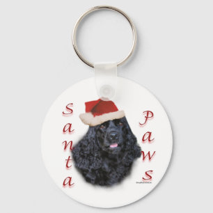 Cocker Spaniel (blk) Santa Paws Keychain