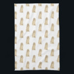 Cocker Spaniel (Blonde Tan Golden) Kitchen Towel<br><div class="desc">I love this sweet pattern of a blonde tan golden cocker spaniel dog watercolor illustration because it's classic enough to serve as a neutral, yet pops as a stand alone piece! It's the perfect addition to any family room, nursery, office, or even the man cave! For the sweetest gifts, add...</div>