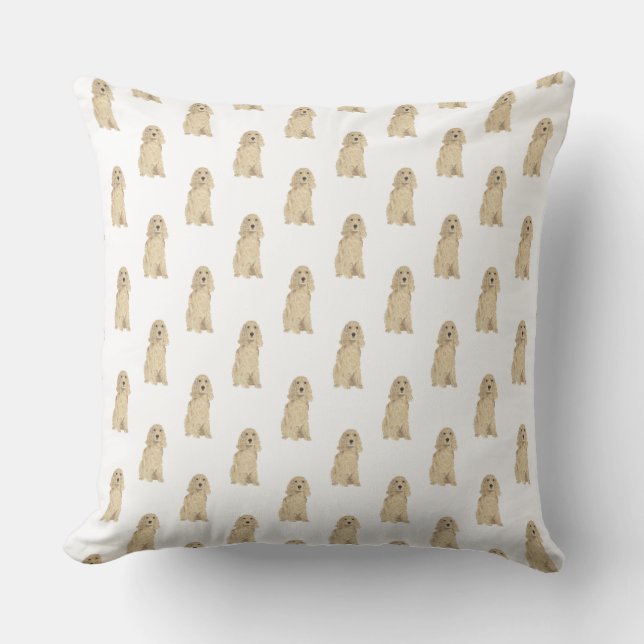 Cocker Spaniel (Blonde Tan Golden) Throw Pillow (Front)