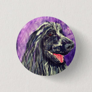 Cocker Spaniel Blue Roan Dog Painted Button