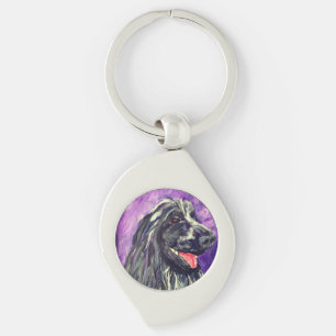 Cocker Spaniel Blue Roan Dog Painted Keychain