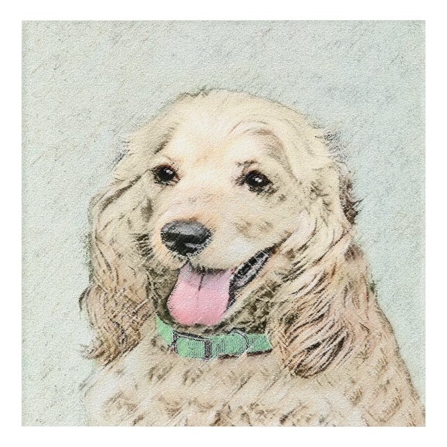 Cocker Spaniel Buff Painting - Original Dog Art (Front)