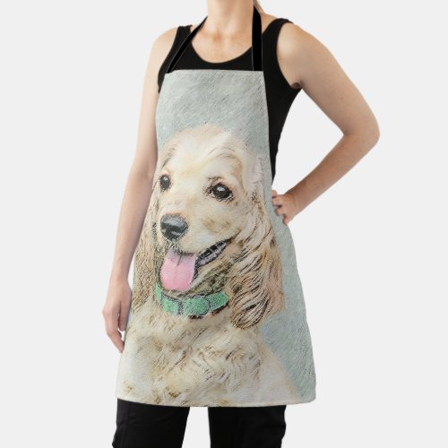 Cocker Spaniel Buff Painting _ Original Dog Art Apron