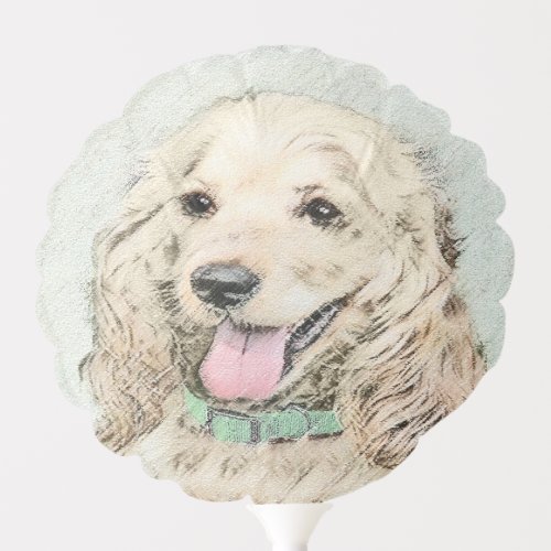 Cocker Spaniel Buff Painting _ Original Dog Art Balloon