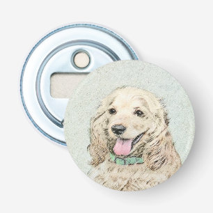 Cocker Spaniel Buff Painting - Original Dog Art Bottle Opener