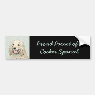 Cocker Spaniel Buff Painting - Original Dog Art Bumper Sticker