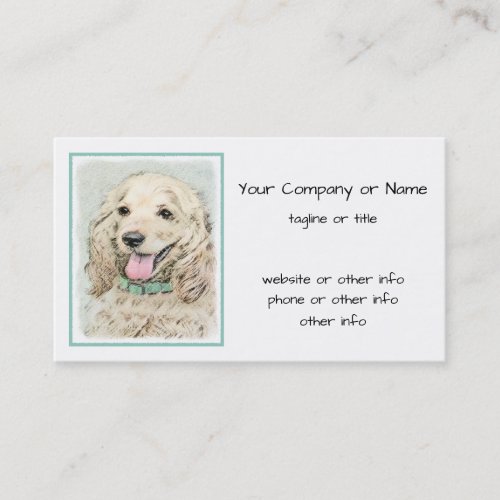 Cocker Spaniel Buff Painting _ Original Dog Art Business Card