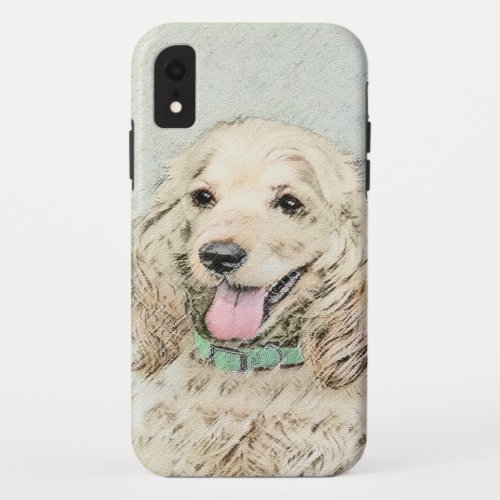 Cocker Spaniel Buff Painting _ Original Dog Art iPhone XR Case