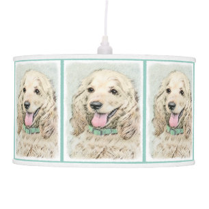 Cocker Spaniel Buff Painting - Original Dog Art Ceiling Lamp