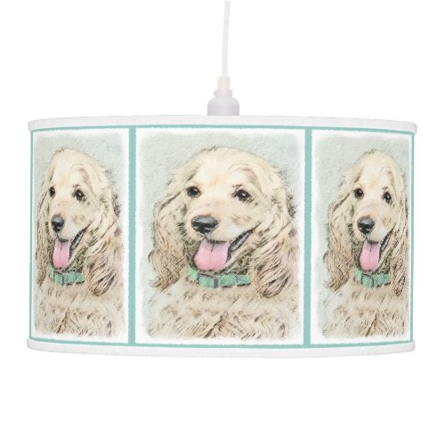 Cocker Spaniel Buff Painting _ Original Dog Art Ceiling Lamp