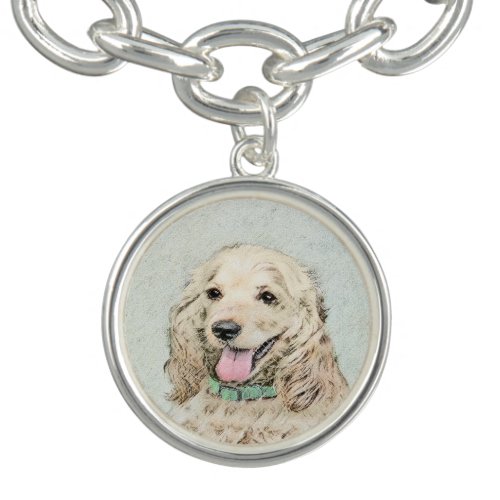 Cocker Spaniel Buff Painting _ Original Dog Art Charm Bracelet