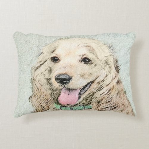 Cocker Spaniel Buff Painting _ Original Dog Art Decorative Pillow