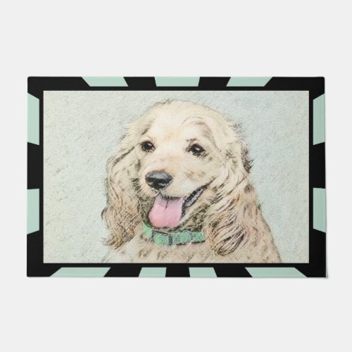 Cocker Spaniel Buff Painting _ Original Dog Art Doormat