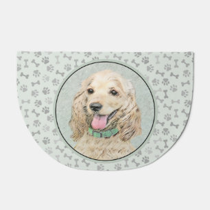 Cocker Spaniel Buff Painting - Original Dog Art Doormat