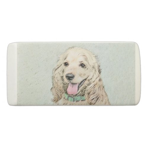 Cocker Spaniel Buff Painting _ Original Dog Art Eraser