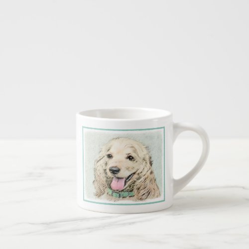 Cocker Spaniel Buff Painting _ Original Dog Art Espresso Cup