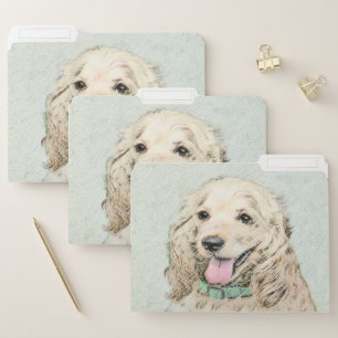 Cocker Spaniel Buff Painting - Original Dog Art File Folder