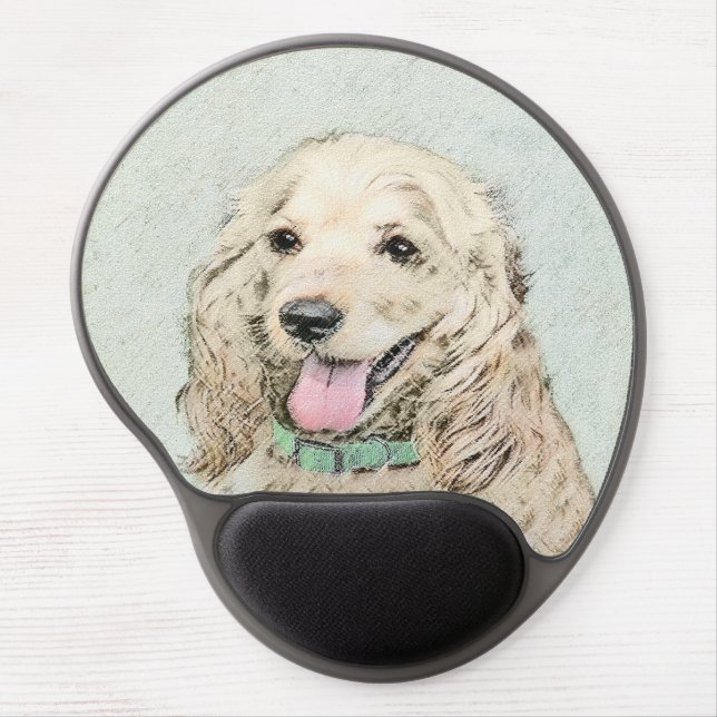 Cocker Spaniel Buff Painting - Original Dog Art Gel Mouse Pad (Front)