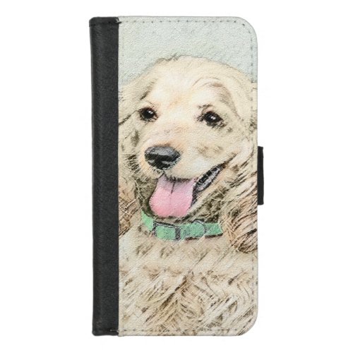 Cocker Spaniel Buff Painting _ Original Dog Art iPhone 87 Wallet Case