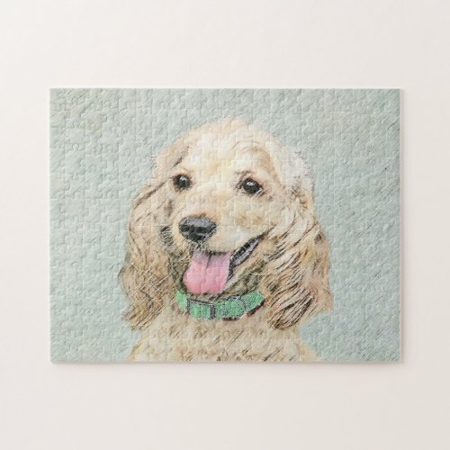 Cocker Spaniel Buff Painting _ Original Dog Art Jigsaw Puzzle