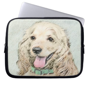 Cocker Spaniel Buff Painting - Original Dog Art Laptop Sleeve