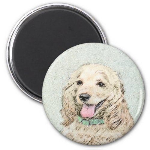 Cocker Spaniel Buff Painting _ Original Dog Art Magnet