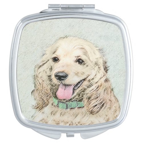 Cocker Spaniel Buff Painting _ Original Dog Art Makeup Mirror