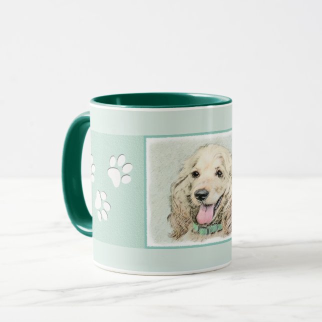 Cocker Spaniel Buff Painting - Original Dog Art Mug (Front Left)