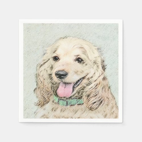 Cocker Spaniel Buff Painting _ Original Dog Art Napkins