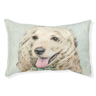 Cocker Spaniel Buff Painting - Original Dog Art Pet Bed
