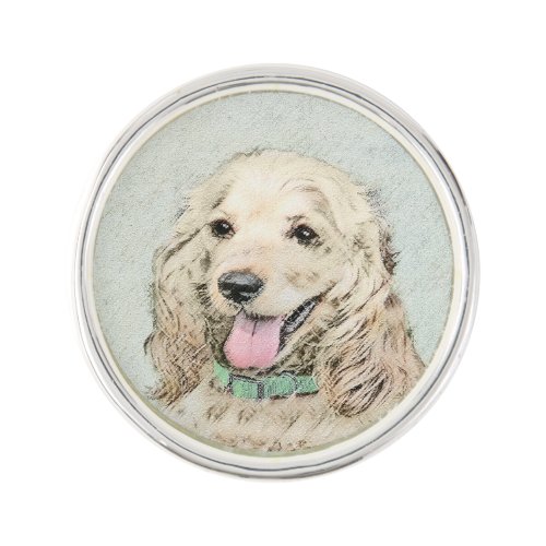 Cocker Spaniel Buff Painting _ Original Dog Art Pin