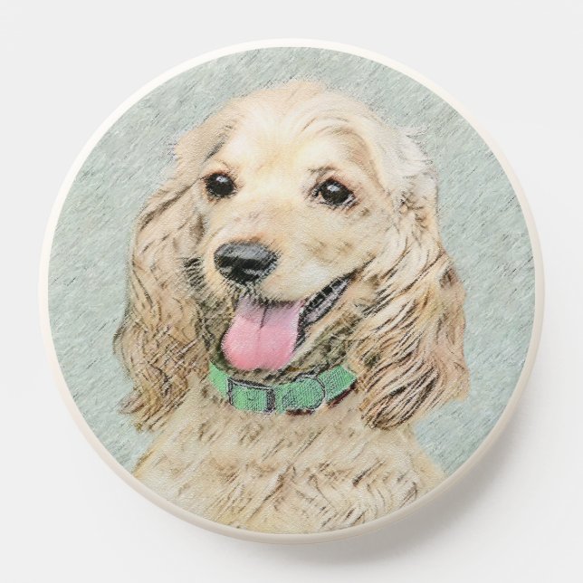 Cocker Spaniel Buff Painting - Original Dog Art PopSocket (Popsocket)