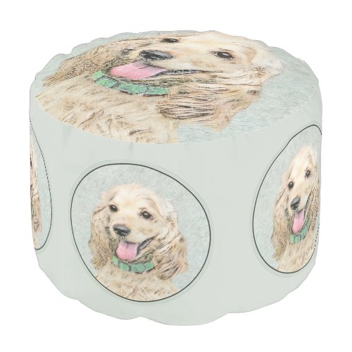 Cocker Spaniel Buff Painting _ Original Dog Art Pouf