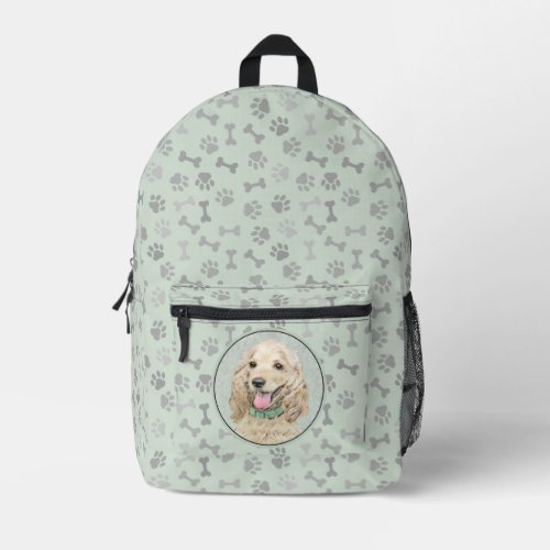 Cocker Spaniel Buff Painting _ Original Dog Art Printed Backpack