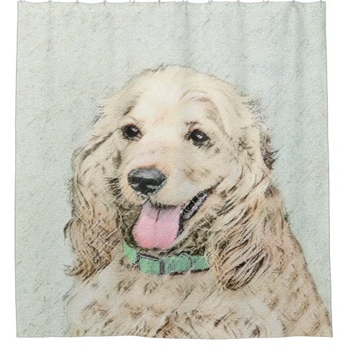 Cocker Spaniel Buff Painting _ Original Dog Art Shower Curtain