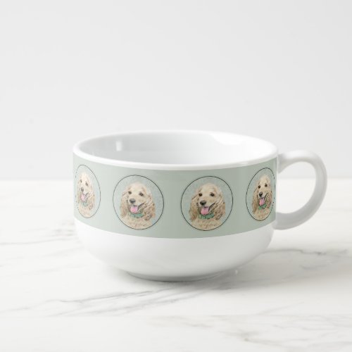 Cocker Spaniel Buff Painting _ Original Dog Art Soup Mug