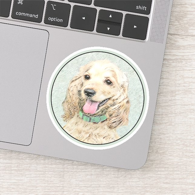 Cocker Spaniel Buff Painting - Original Dog Art Sticker (Detail)