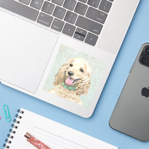 Cocker Spaniel Buff Painting - Original Dog Art Sticker