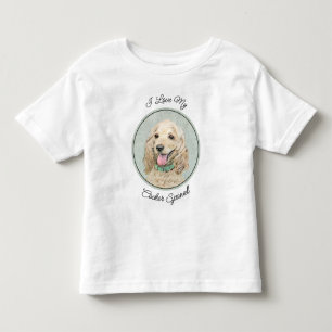 Cocker Spaniel Buff Painting - Original Dog Art Toddler T-shirt