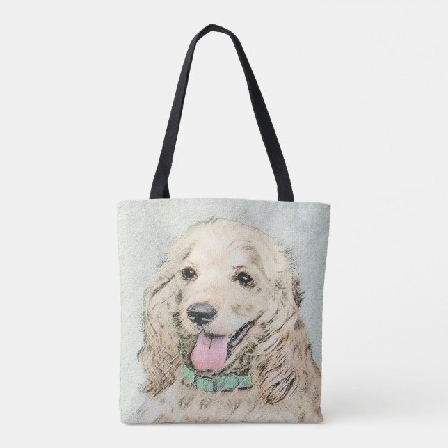 Cocker Spaniel Buff Painting - Original Dog Art Tote Bag (Back)