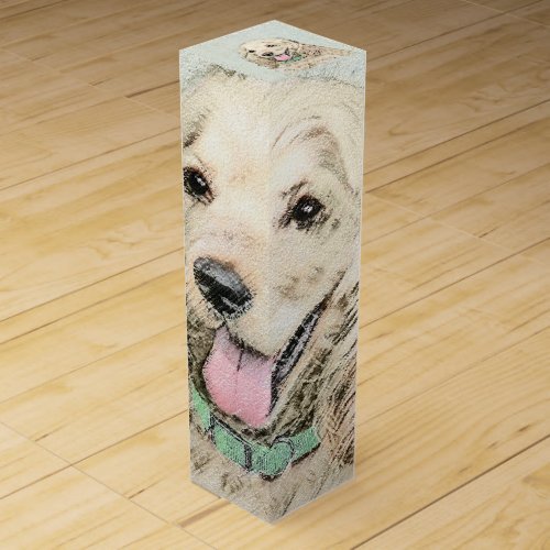 Cocker Spaniel Buff Painting _ Original Dog Art Wine Gift Box