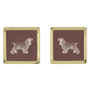 Cocker spaniel burgundy Cufflinks