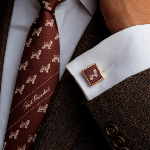 Cocker spaniel burgundy Cufflinks