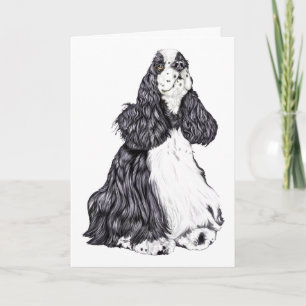 Cocker Spaniel BW Parti Card