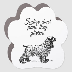 Cocker Spaniel Cartoon with Funny Pet Joke Car Magnet