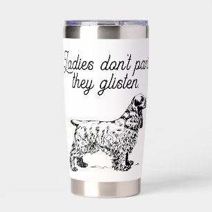 Cocker Spaniel Cartoon with Funny Pet Joke Insulated Tumbler