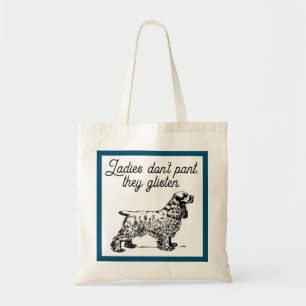Cocker Spaniel Cartoon with Funny Pet Joke Tote Bag